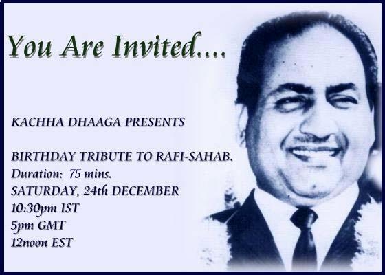 Birthday Tributes to Rafi Sahab