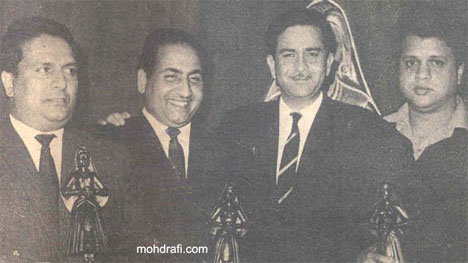 Shankar Jaikishen with Mohd Rafi and Raj Kapoor
