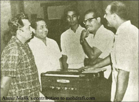 Mohd Rafi with Madan Mohan, Manna Dey, Talat and Bhupinder