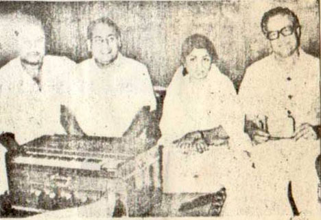 Mohd Rafi with Kishore Da, Lata Mangeshkar, Mukesh