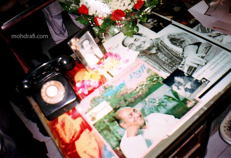 Rafi Saab's official working table, telephone  and photographs in the legend's music room