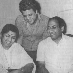 Mohd Rafi with Lata Mangeshkar and Jaikishan
