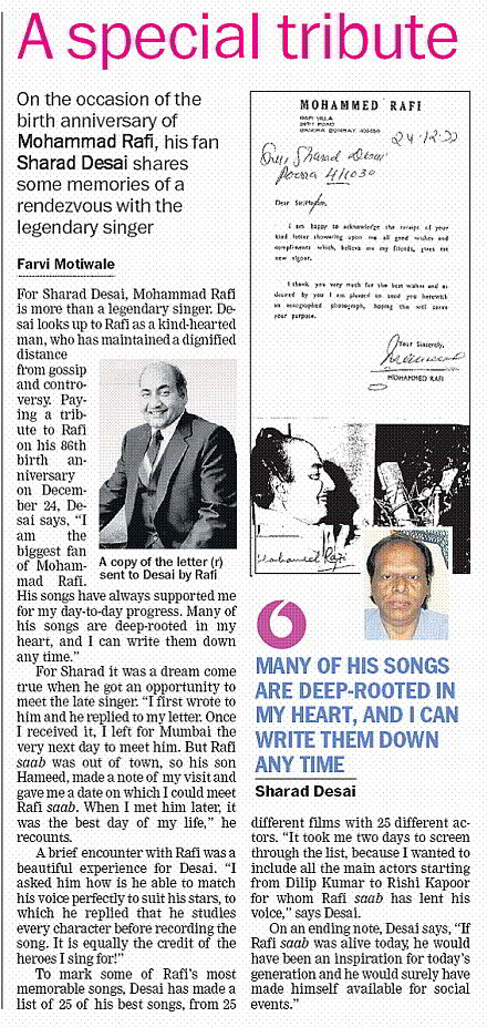 A Special Tribute from Sharad Desai