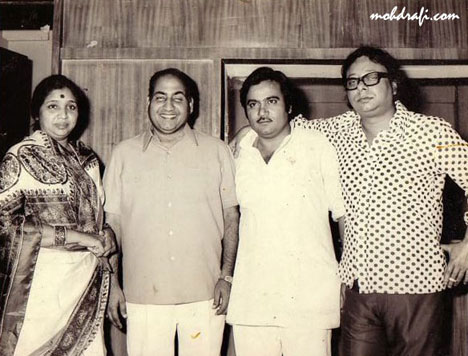 Mohd rafi with R. D. Burman and Asha Bhosle